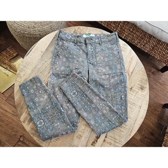 ANTHROPOLOGIE Pilcro & Letterpress Skinny Denim Jeans Paisley Size 27 Boho - Picture 2 of 10